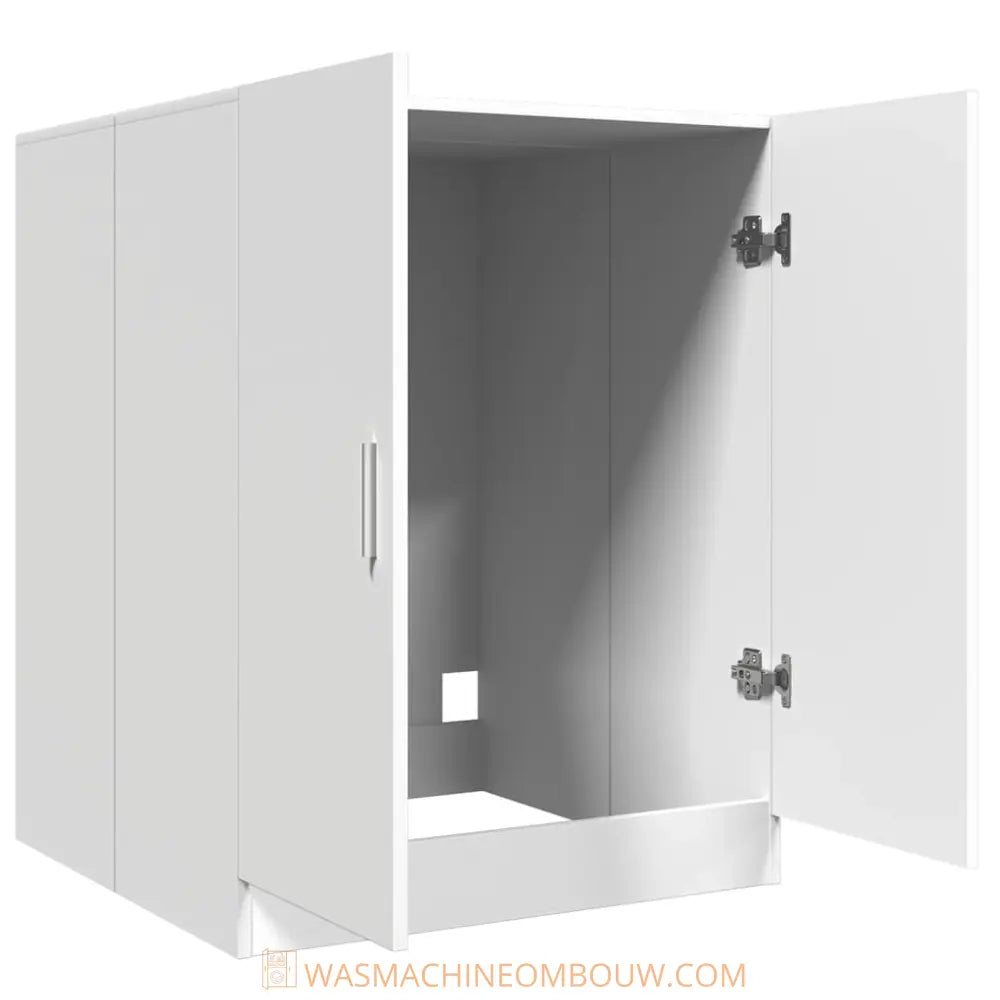 wit keuken kast open deur - Wasmachine ombouw wit