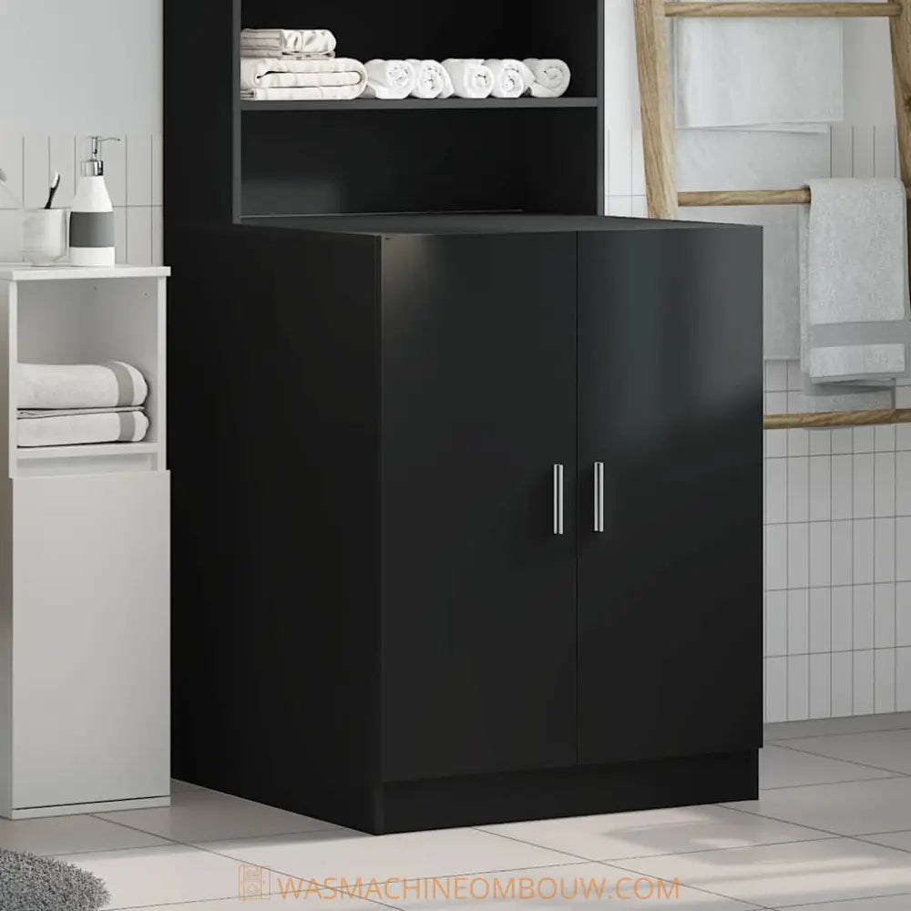 zwart badkamer kast - Wasmachine ombouw zwart