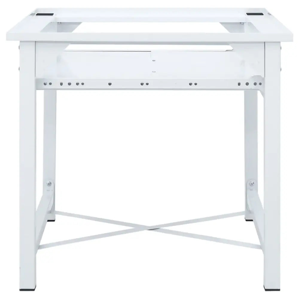 wit metaal tabel frame - Wasmachine verhoger met uittrekbaar schap wit 60 x 56 x 52
