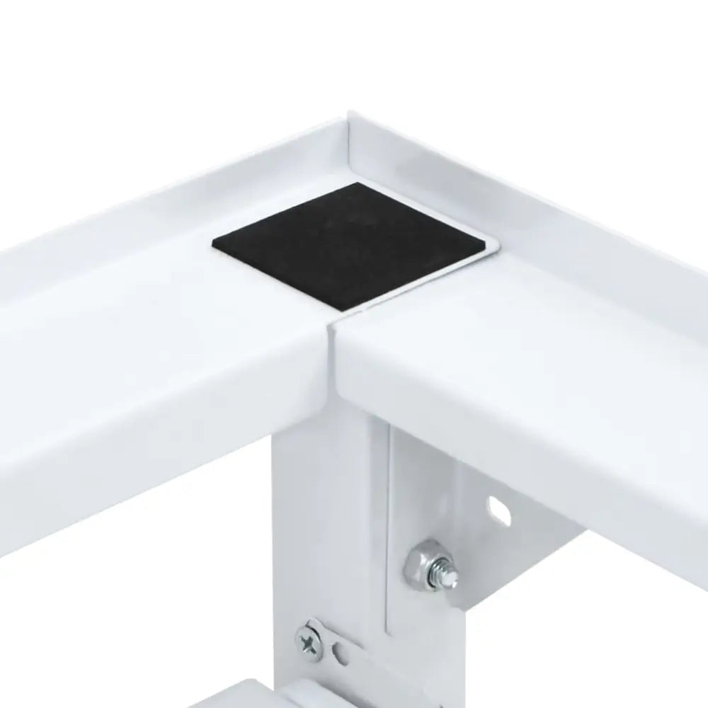 wit metaal frame zwart pad - Wasmachine verhoger met uittrekbaar schap wit 60 x 56 x 52