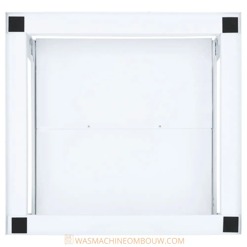 wit vierkant frame zwart hoek - Wasmachine verhoger met uittrekbaar schap wit