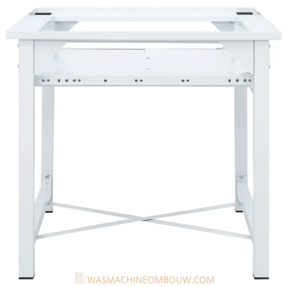 wit metaal tabel frame - Wasmachine verhoger met uittrekbaar schap wit