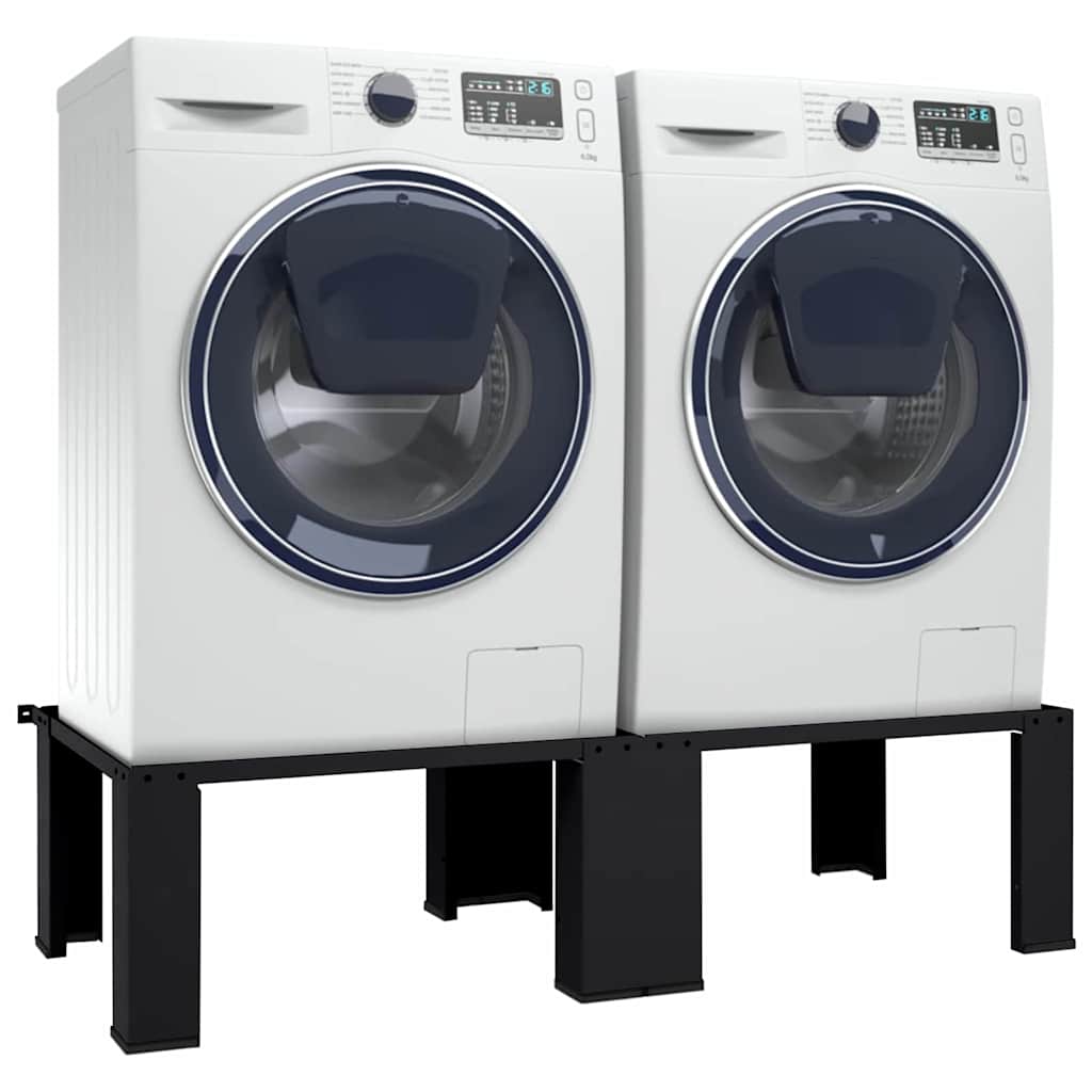 Wasmachine Pedestal 2 pcs Zwart 127 x 54,5 x 32,5 cm Staal