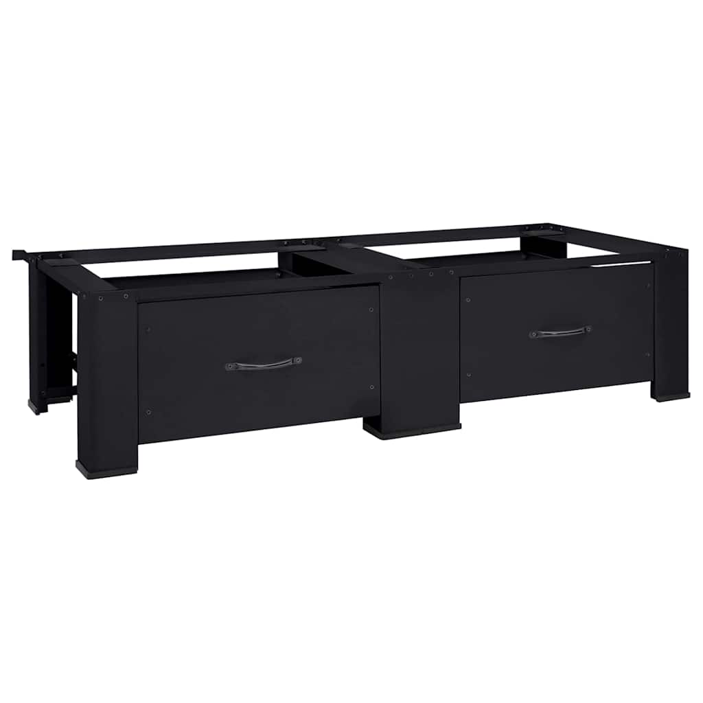 Wasmachine Pedestal 2 pcs Zwart 127 x 54,5 x 32,5 cm Staal