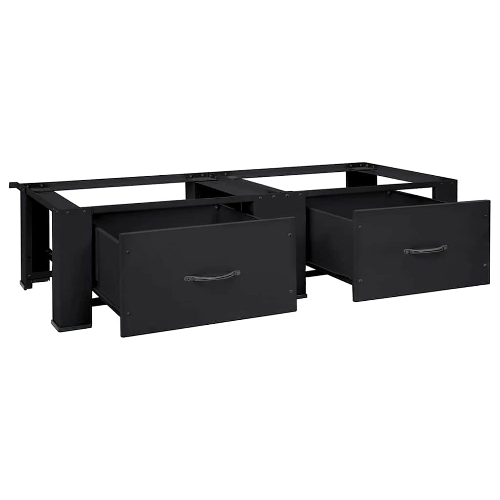 Wasmachine Pedestal 2 pcs Zwart 127 x 54,5 x 32,5 cm Staal
