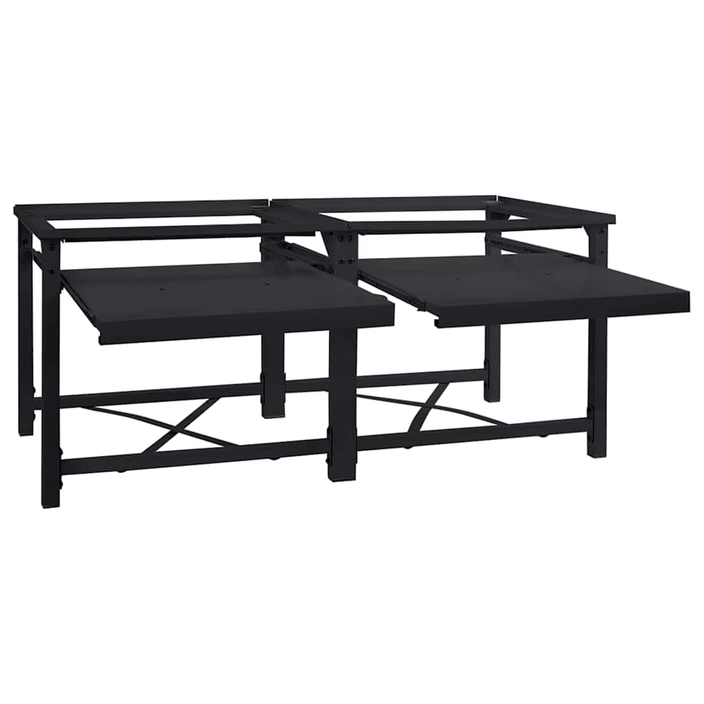 Wasmachineverhoger 2 stuks Zwart 120 x 56 x 52 cm Staal