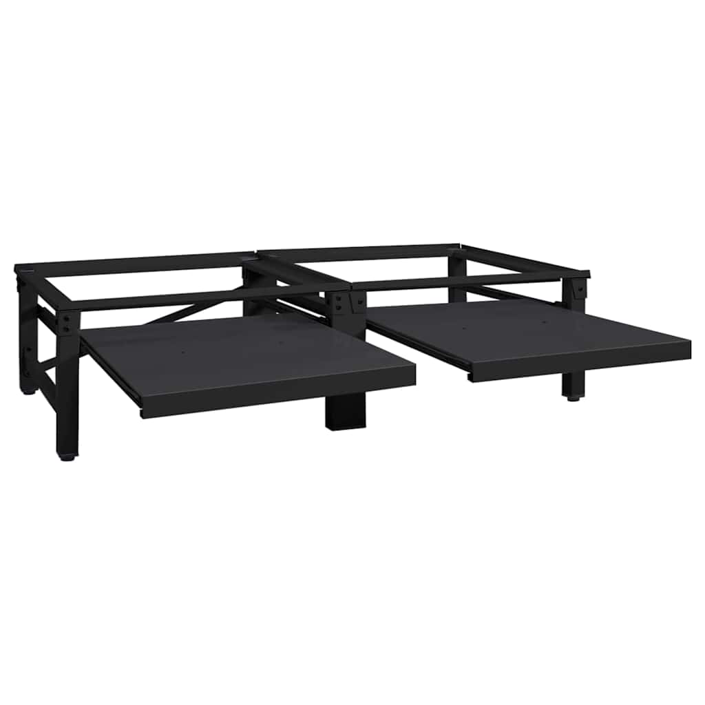 Wasmachine Pedestal 2 pcs Zwart 124,5 x 61,5 x 32,5 cm Staal