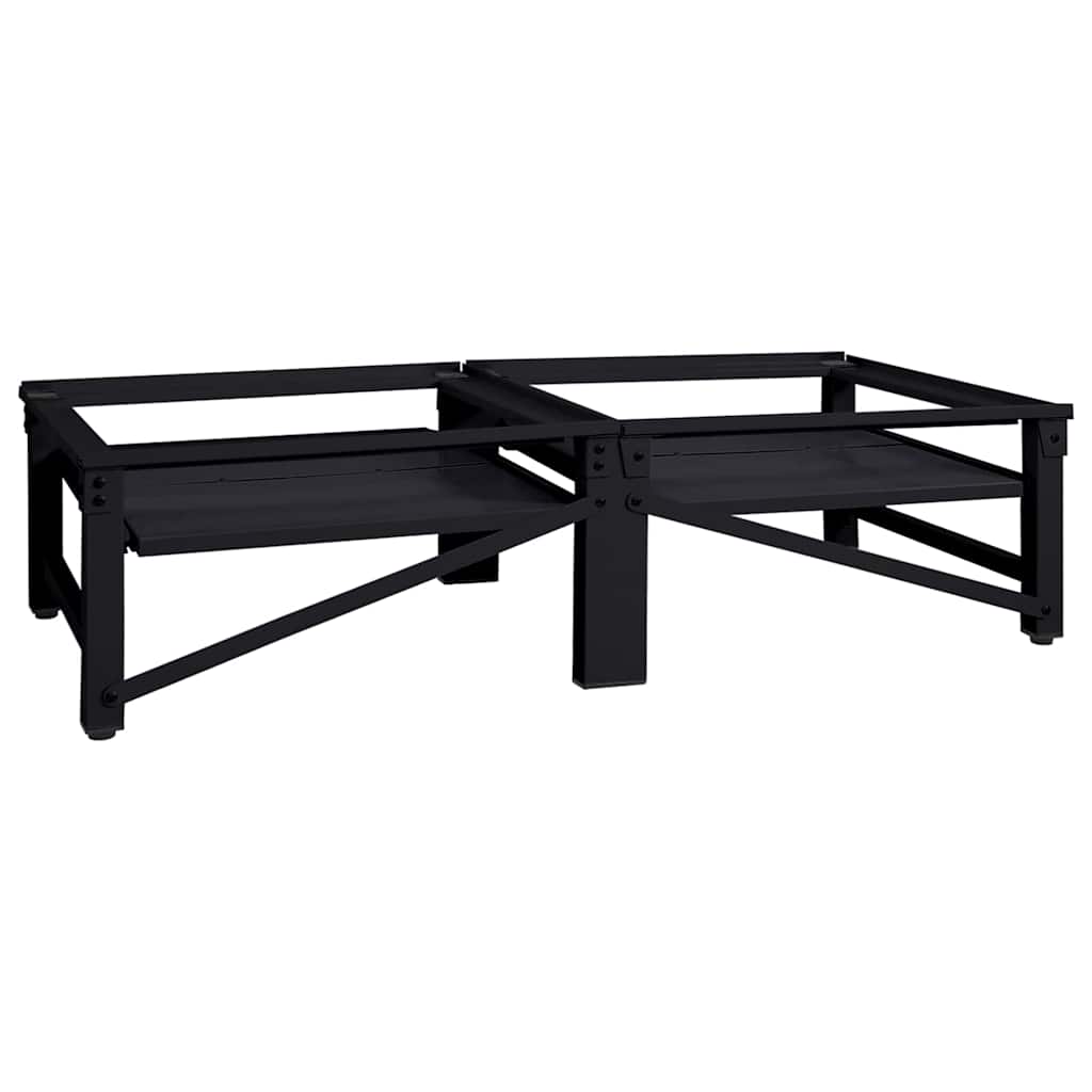 Wasmachine Pedestal 2 pcs Zwart 124,5 x 61,5 x 32,5 cm Staal