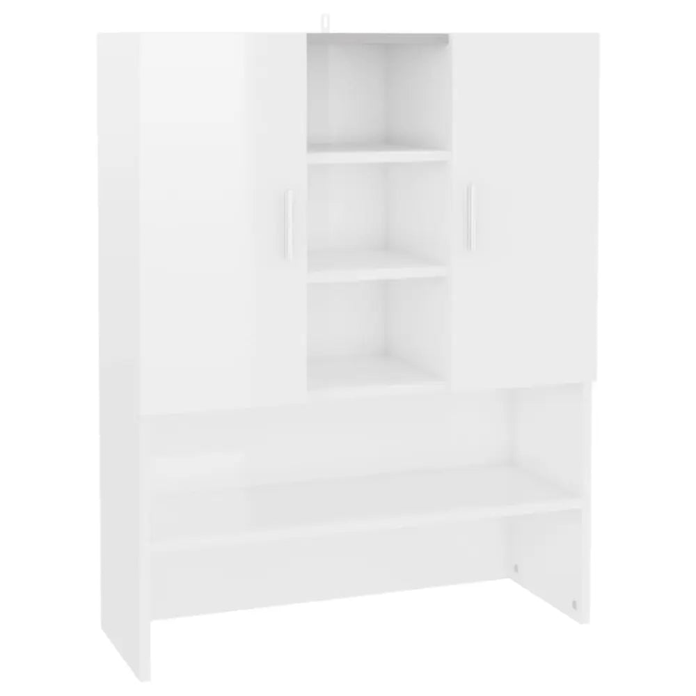 wit wandmontage kast deuren planken - Wasmachine boven kast 70,5x25,5x90 cm hoogglans wit