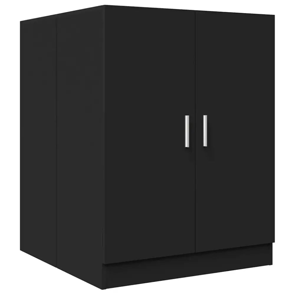 zwart driedeurs garderobe - Wasmachine kast 71x71,5x91,5 cm zwart