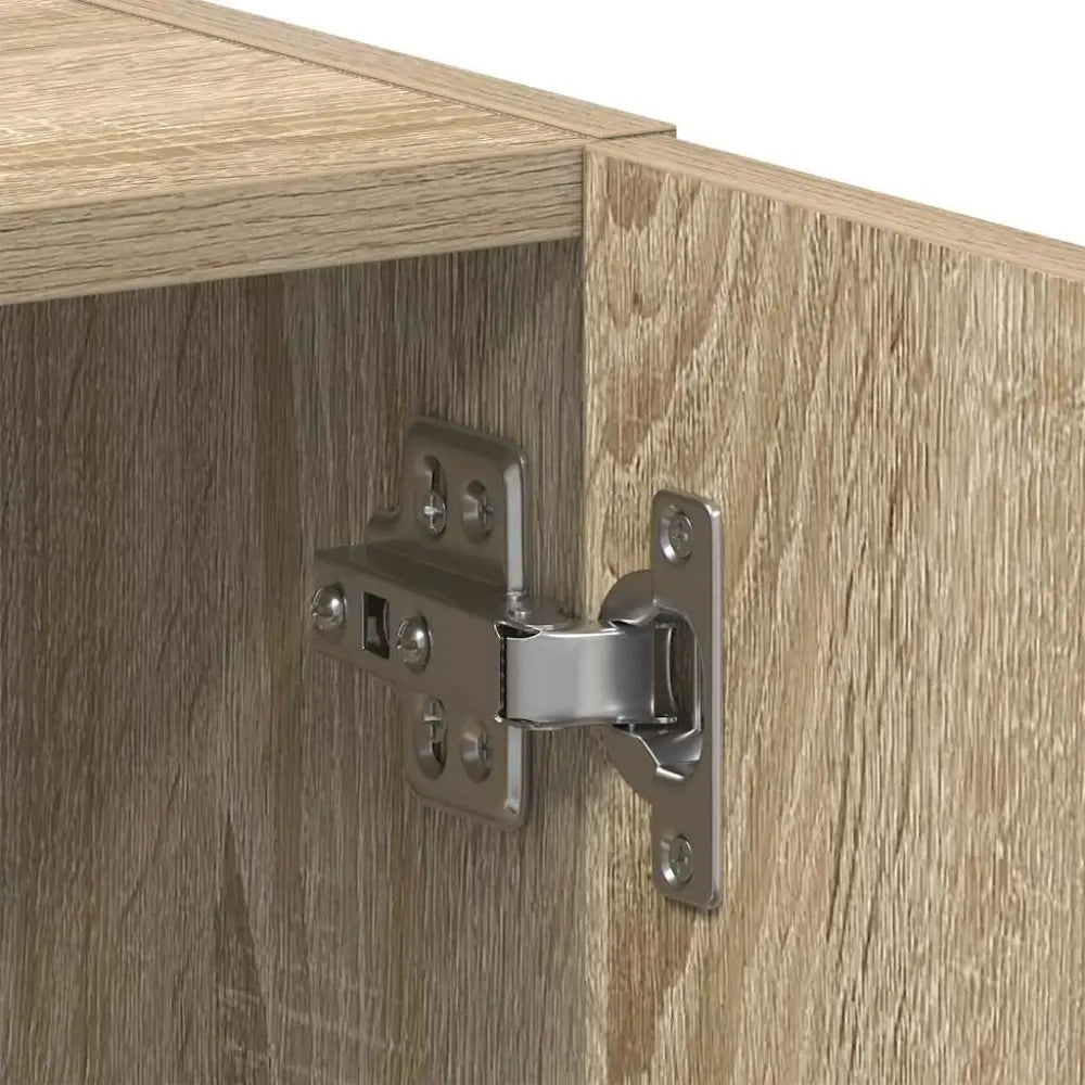 zilver kast scharnier - Wasmachine kast met deuren 64x24x190 cm bewerkt hout en sonoma eikenkleurig