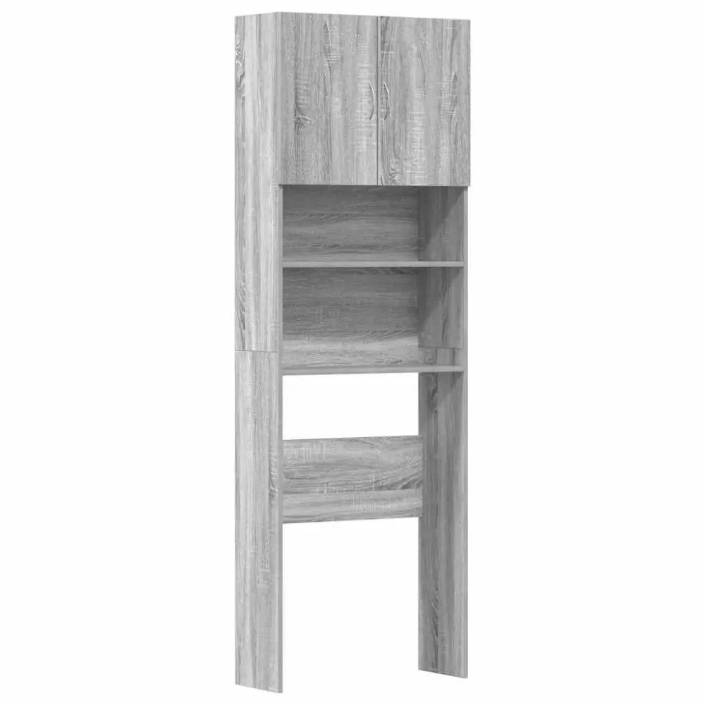 grijs houten boven het toilet opslag kast - Wasmachine kast met deuren 64x24x190 cm bewerkt hout grijs sonoma eikenkl