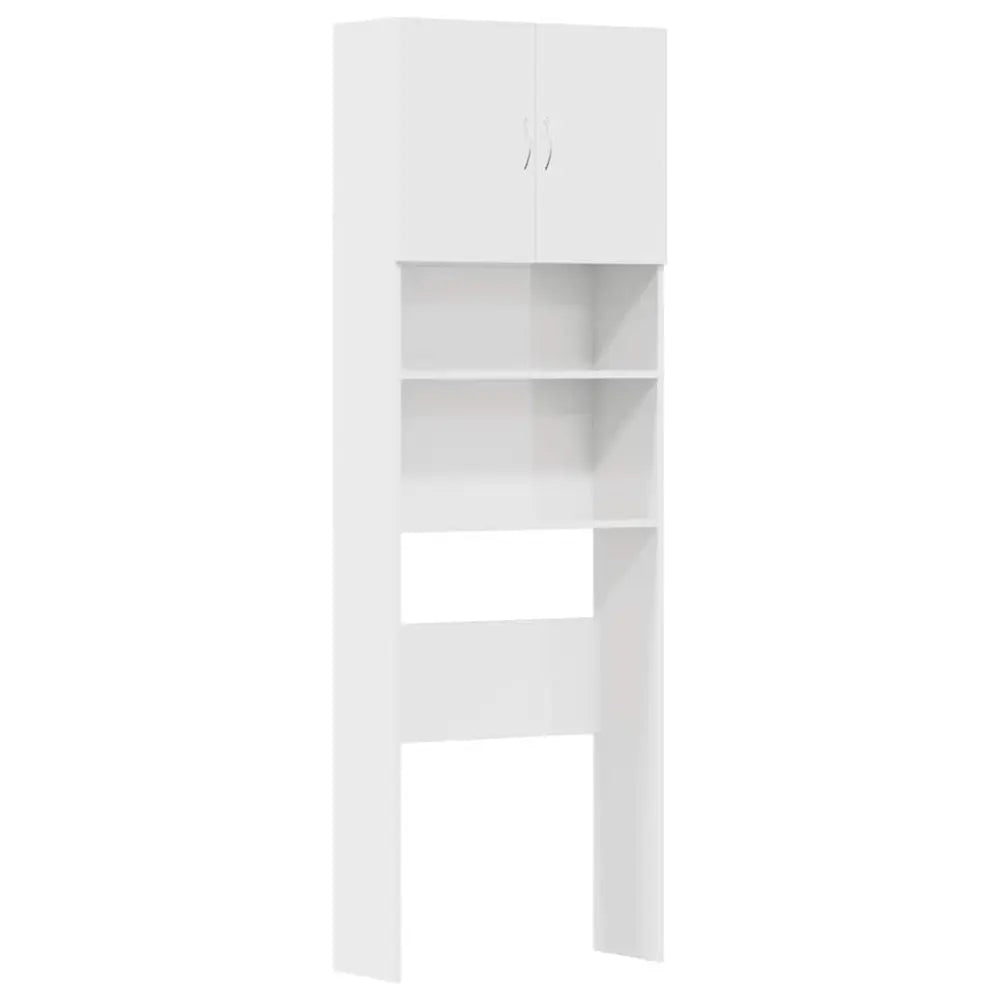 wit boven het toilet opslag kast - Wasmachine kast met deuren 64x24x190 cm bewerkt hout hoogglans wit