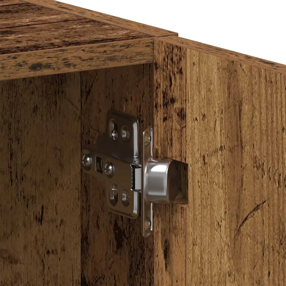 zilver kast scharnier - Wasmachine kast met deuren 64x24x190 cm bewerkt hout oud houtkleurig