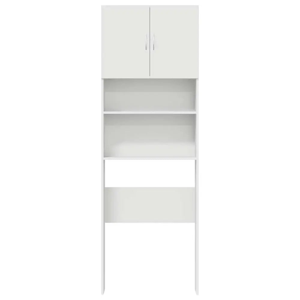 wit boven het toilet opslag kast - Wasmachine kast met deuren 64x24x190 cm bewerkt hout wit