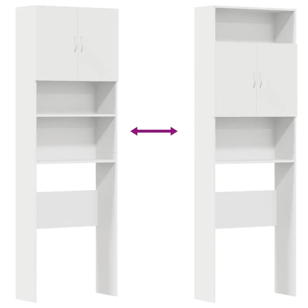 wit boven het toilet opslag kast - Wasmachine kast met deuren 64x24x190 cm bewerkt hout wit