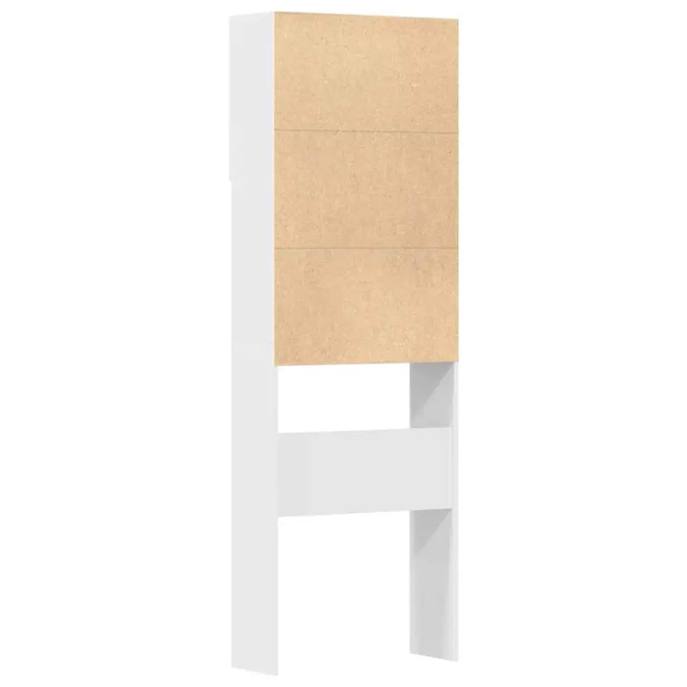 wit beige over-toilet opslag kast - Wasmachine kast met deuren 64x24x190 cm bewerkt hout wit