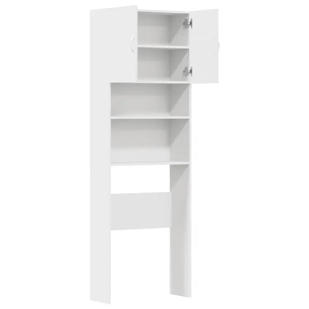 wit boven het toilet opslag kast - Wasmachine kast met deuren 64x24x190 cm bewerkt hout wit
