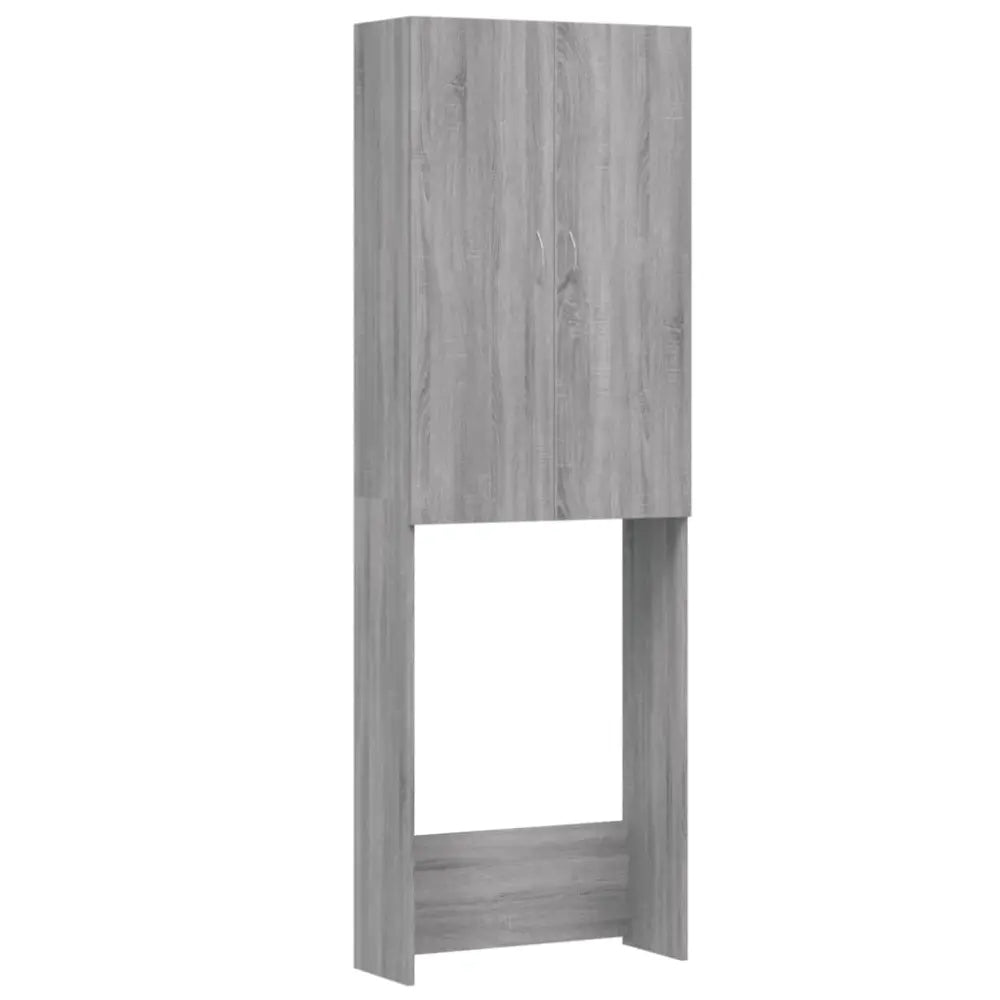 grijs houten badkamer kast - Wasmachine kast met opberg vak en deuren grijs sonoma eikenkleurig