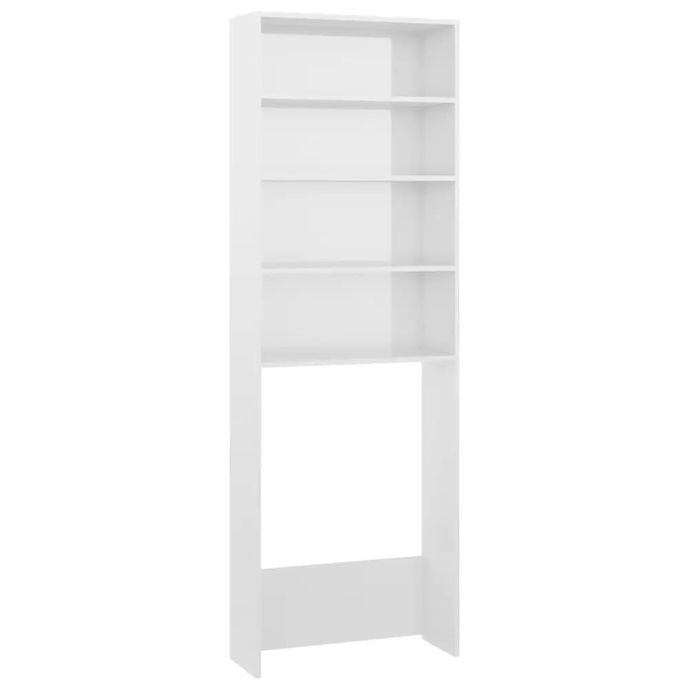 wit boven het toilet eenheid - Wasmachine kast met vakken 64x24x190 cm hoogglans wit