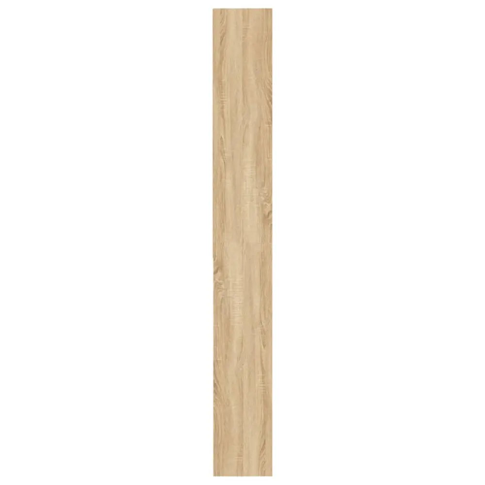 rechthoekig hout plank - Wasmachine kast met vakken 64x24x190 cm wit en sonoma eikenkleurig