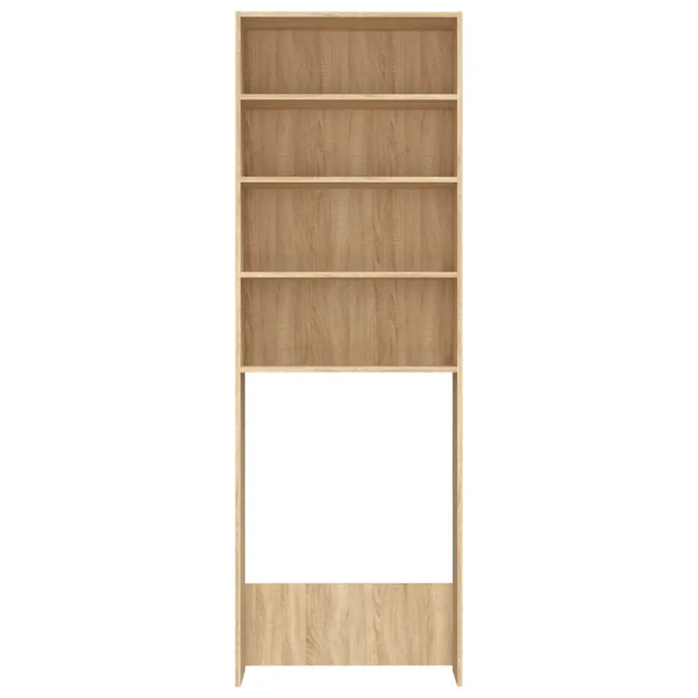houten boekenkast open opslag - Wasmachine kast met vakken 64x24x190 cm wit en sonoma eikenkleurig
