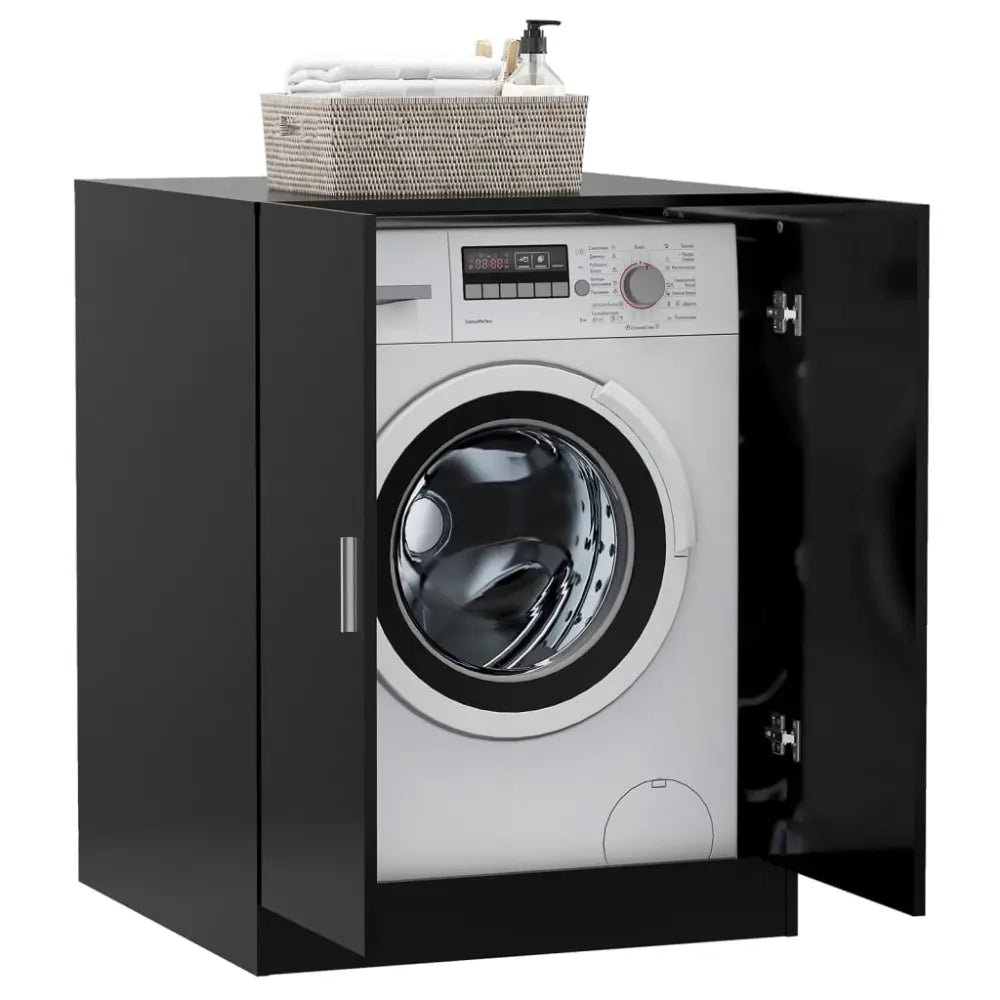 machine binnen zwart kast - wasmachine kast ombouw met deuren zwart
