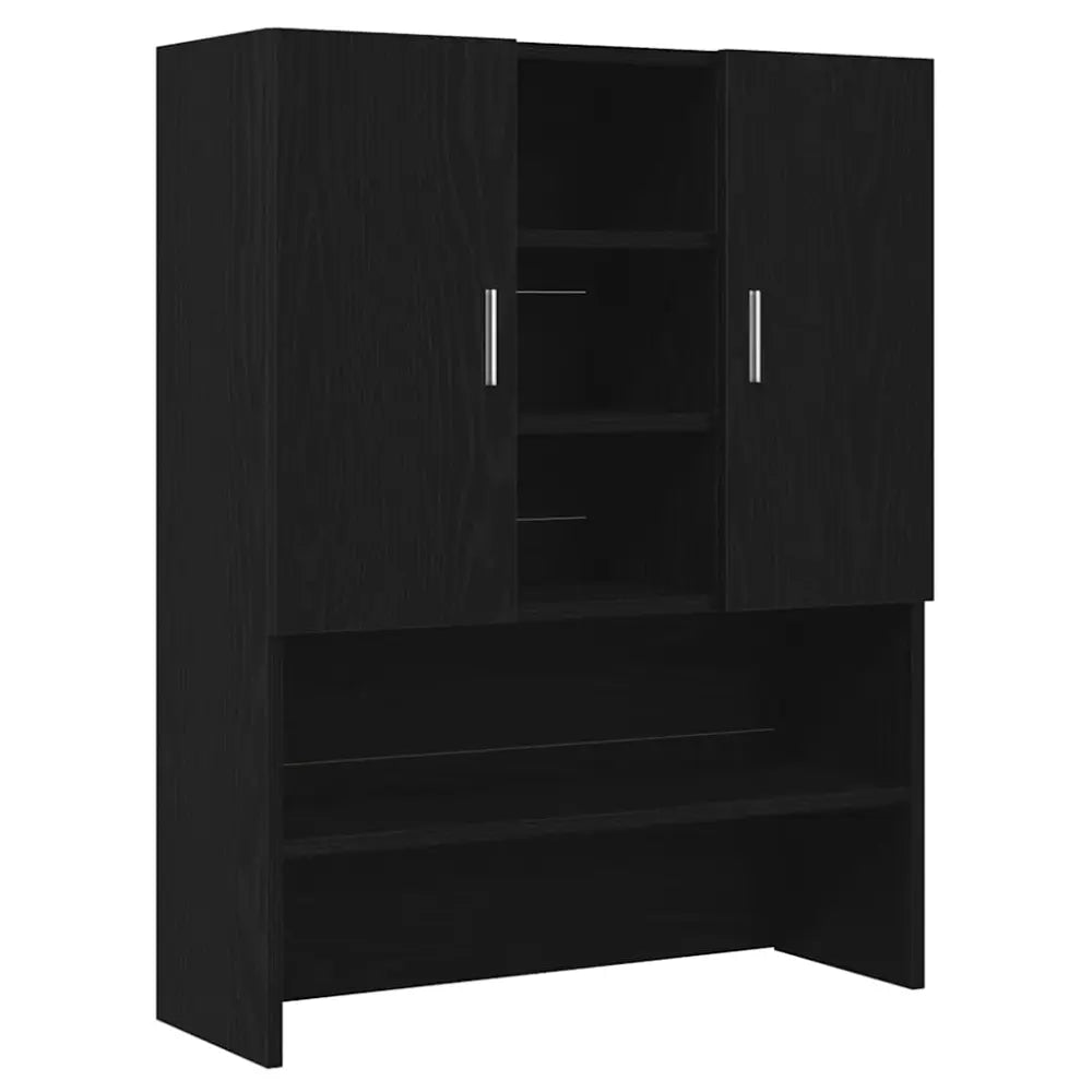 zwart houten opslag kast - Wasmachine kast opbouw zwart