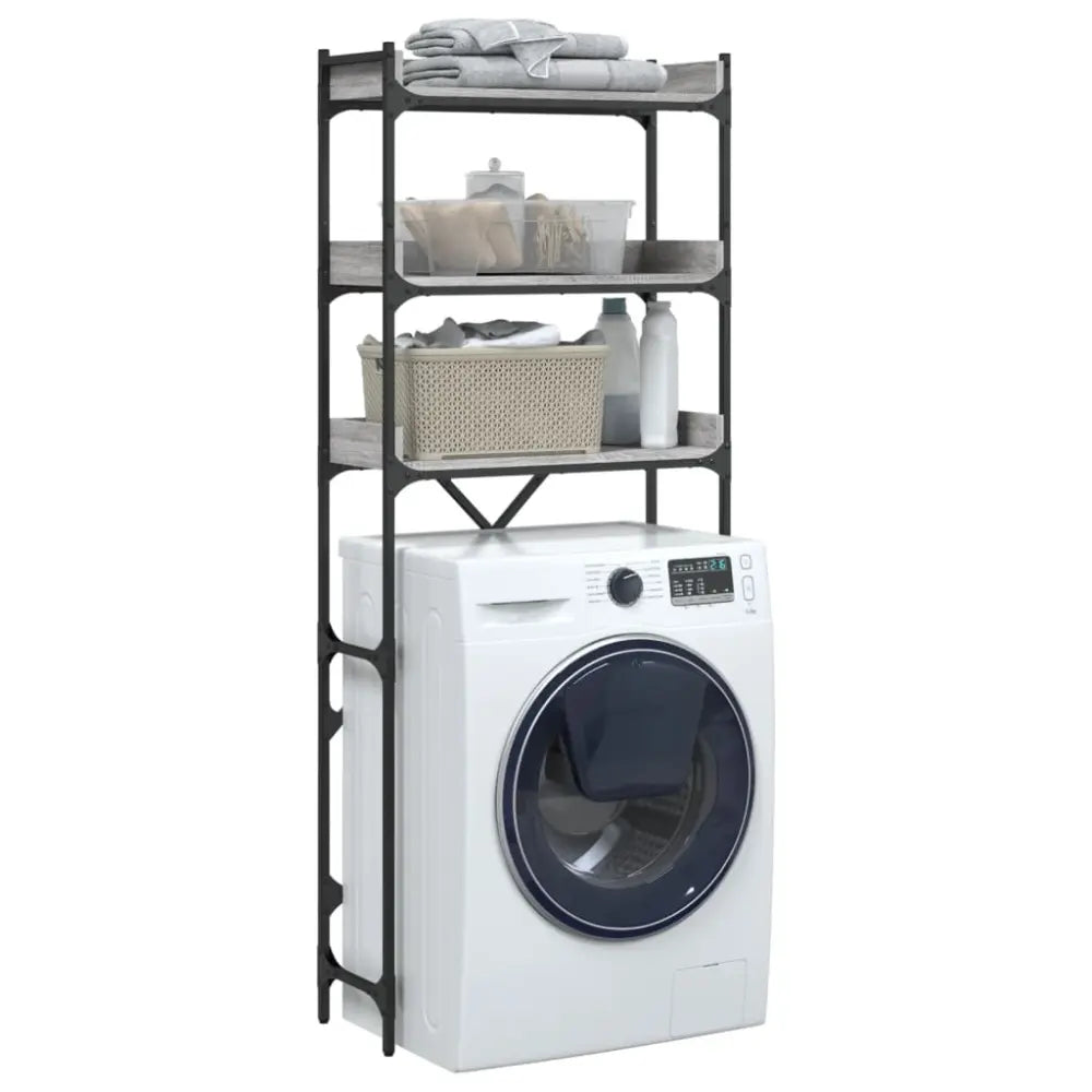 machine eenheid - Wasmachine kast rek op berg vak boven bewerkt hout grijs sonoma