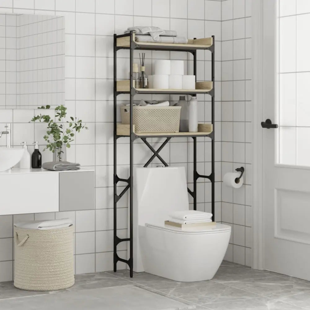 toilet opslag schap - Wasmachine kast rek op berg vak boven hout sonoma eikenkleurig