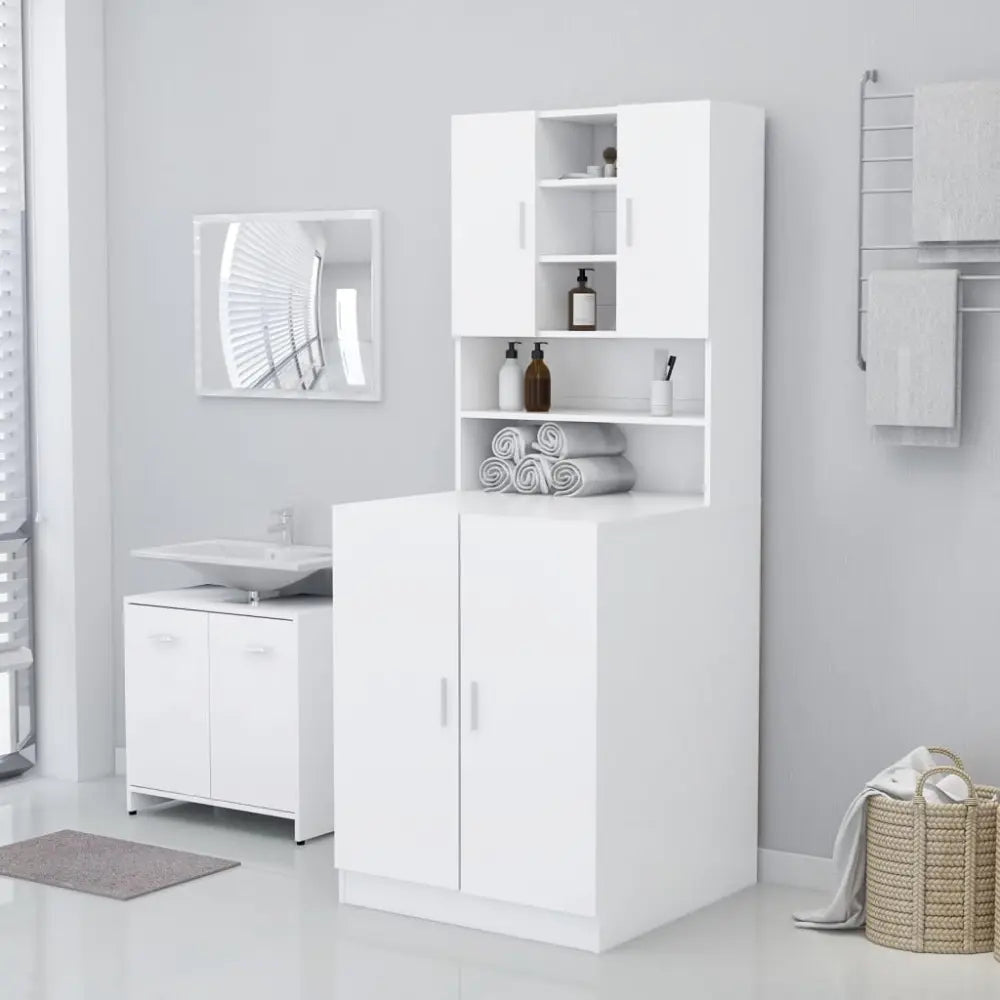 wit badkamer kast opslag - Wasmachine kast wit
