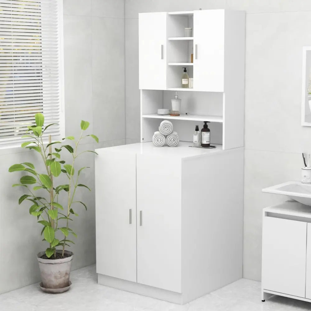 wit badkamer kast opslag - Wasmachine kast wit