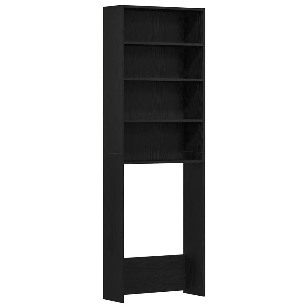 zwart houten eenheid - Wasmachine Kast Zwart Eiken 64x24x190 cm Composiet Hout