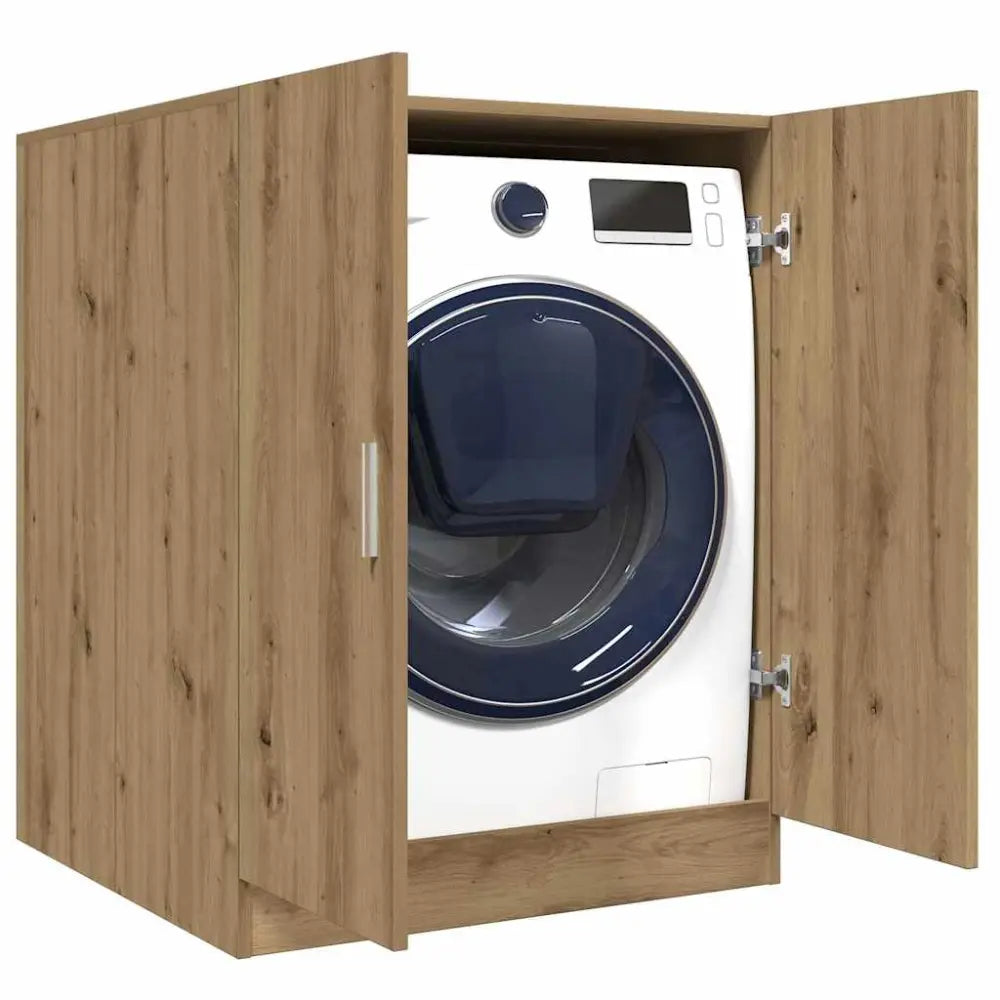 machine binnen houten kast - wasmachine ombouw kleur licht eiken
