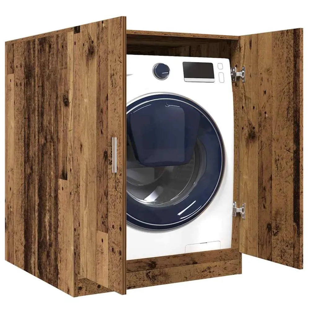 machine binnen houten kast - Wasmachine ombouw kleur oud hout