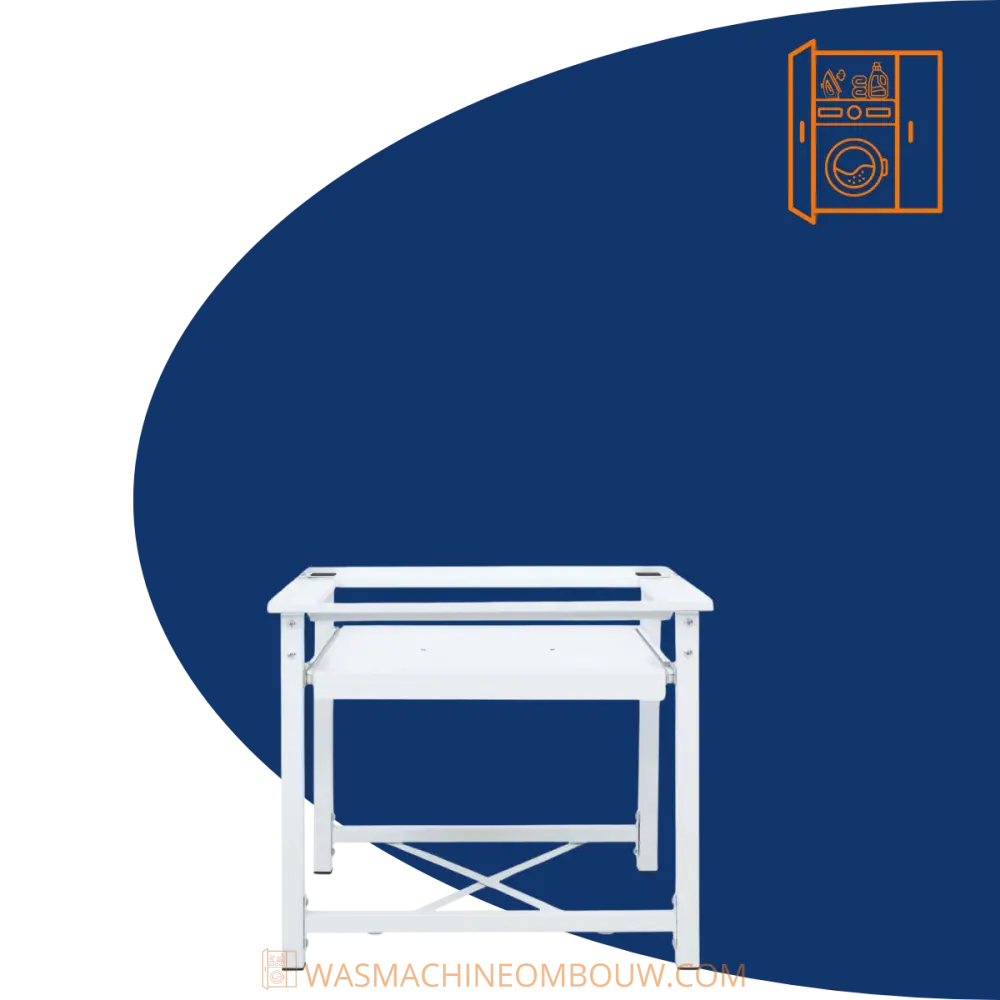 wit tabel - Wasmachine verhoger met uittrekbaar schap wit